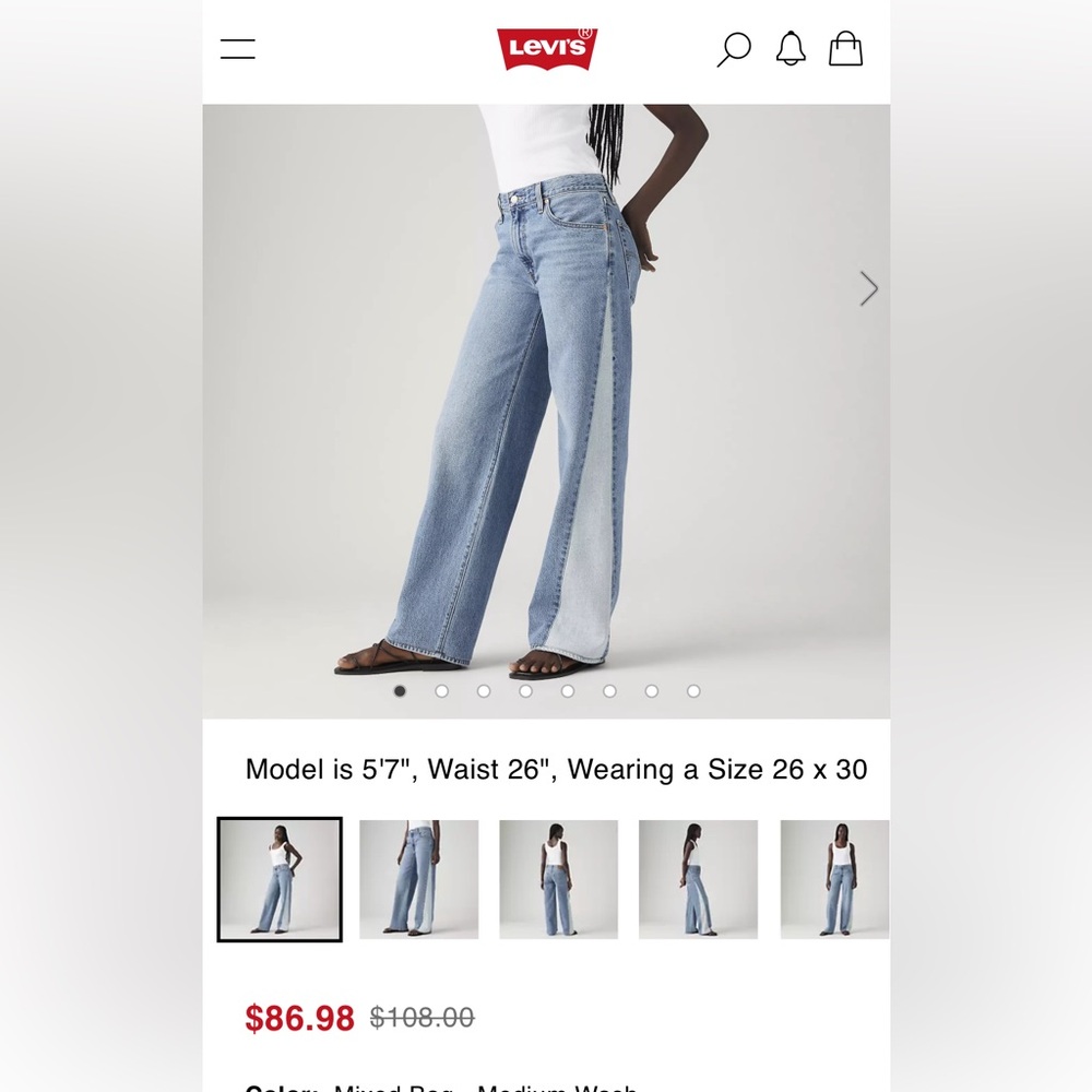 Levi's Women's baggy dad Jean with cute side leg detail. 90’s style